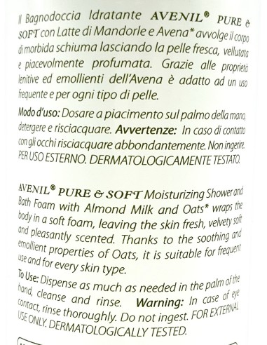 avenil doccia & bagnoschiuma - 400ml - delicato - latte & avena: tuttocasashop.it: igiene e cura della persona