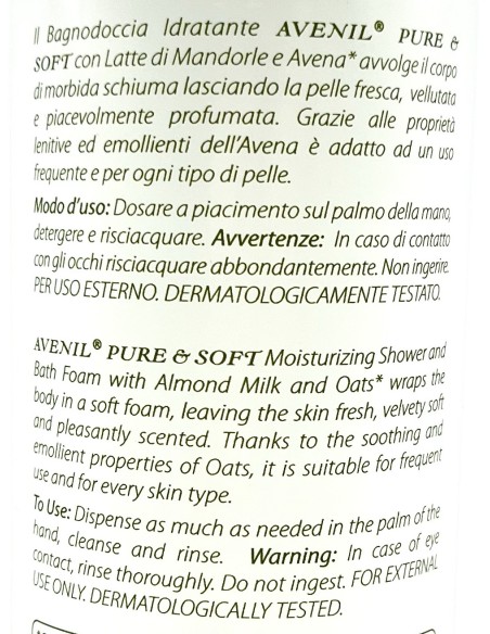 avenil doccia & bagnoschiuma - 400ml - delicato - latte & avena: tuttocasashop.it: igiene e cura della persona