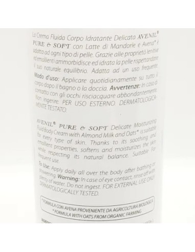 avenil crema fluida corpo - 400ml - idratante - latte di mandorla: tuttocasashop.it: igiene e cura della persona