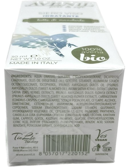 avenil siero viso - 30ml - idratante azione immediata - latte di mandorle: tuttocasashop.it: igiene e cura della persona
