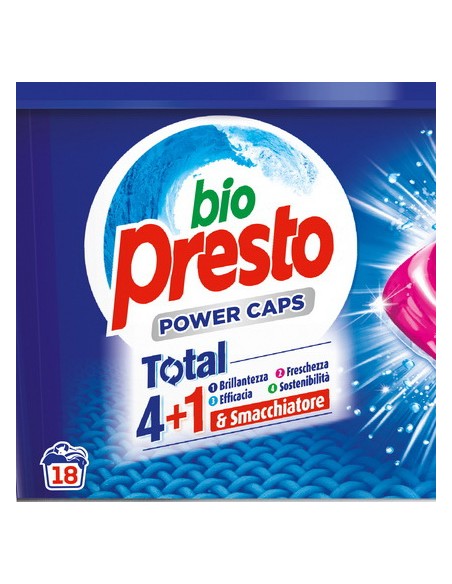 bio presto power caps detersivo lavatrice - 18 capsule - classico: tuttocasashop.it: prodotti per bucato e tessuti