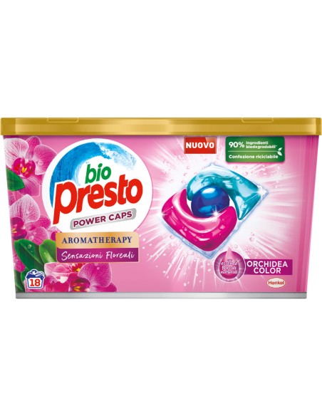 bio presto power caps detersivo lavatrice - 18 capsule - color: tuttocasashop.it: prodotti per bucato e tessuti