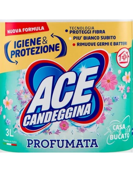 ace candeggina per bucato e casa 3000ml - profumata: tuttocasashop.it: prodotti per bucato e tessuti