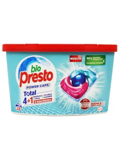 bio presto power caps detersivo lavatrice - 18 capsule - igiene e freschezza: tuttocasashop.it: prodotti per bucato e tessuti