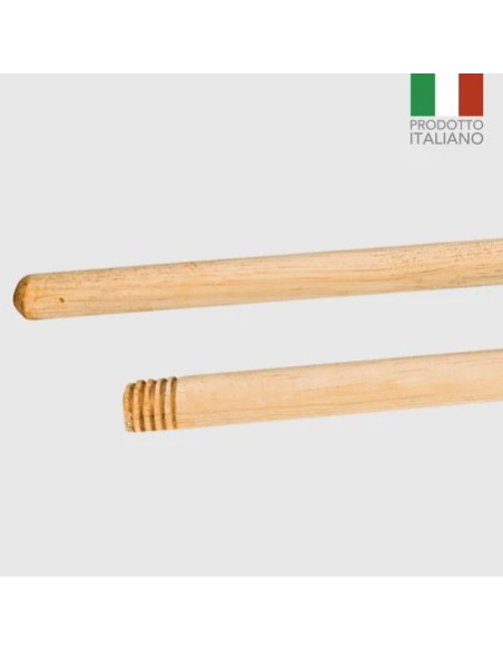 irge manico scopa legno 130cm - attacco universale a vite - legno di faggio: tuttocasashop.it: pulizia e cura della casa
