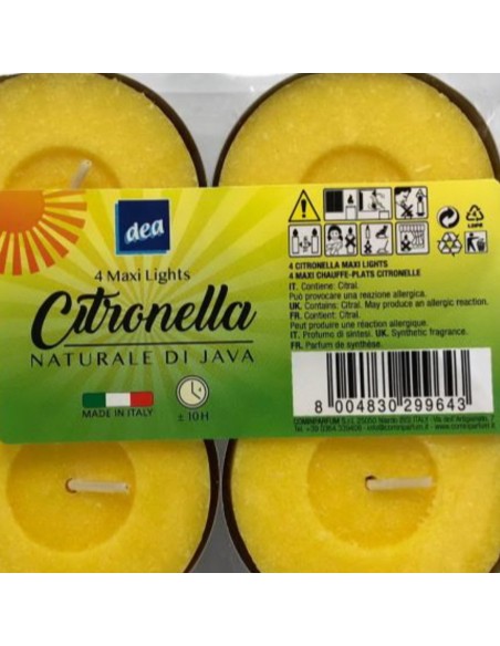 dea tealights - 4 candele maxi da 38g alla citronella allontanano le zanzare: tuttocasashop.it: pulizia e cura della casa