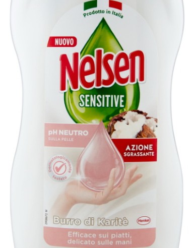 nelsen detersivo per piatti - 850ml - sensitive - karite': tuttocasashop.it: pulizia e cura della casa