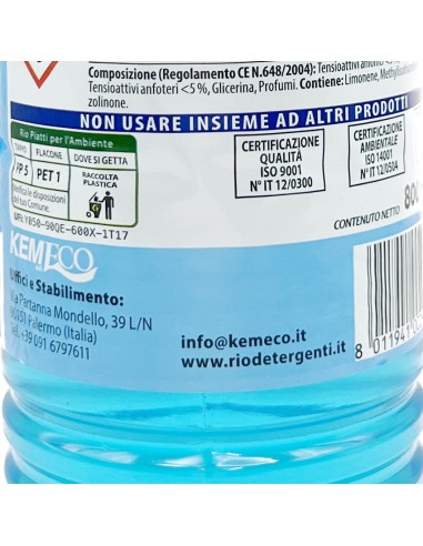 rio detersivo per piatti - 800ml - cristalli di sale & salvia: tuttocasashop.it: pulizia e cura della casa