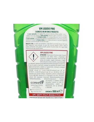 vim detergente liquido per pavimenti - 1 litro - classico - pino: tuttocasashop.it: pulizia e cura della casa