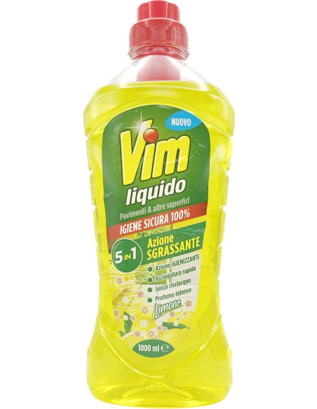 vim detergente liquido per pavimenti - 1 litro - limone: tuttocasashop.it: pulizia e cura della casa