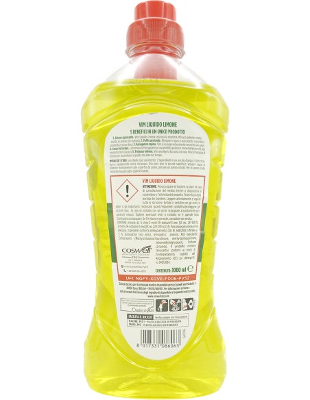 vim detergente liquido per pavimenti - 1 litro - limone: tuttocasashop.it: pulizia e cura della casa