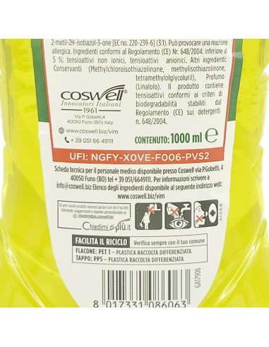 vim detergente liquido per pavimenti - 1 litro - limone: tuttocasashop.it: pulizia e cura della casa
