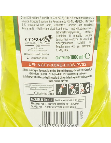 vim detergente liquido per pavimenti - 1 litro - limone: tuttocasashop.it: pulizia e cura della casa
