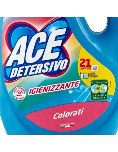 ace detersivo lavatrice liquido - 21 lavaggi - 1050ml - colore: tuttocasashop.it: prodotti per bucato e tessuti