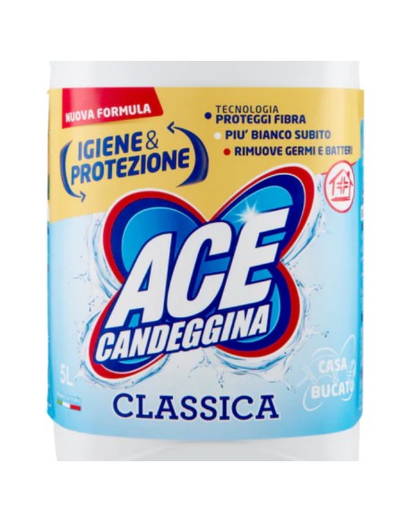 ace candeggina casa e bucato - 5 litri - classica: tuttocasashop.it: prodotti per bucato e tessuti