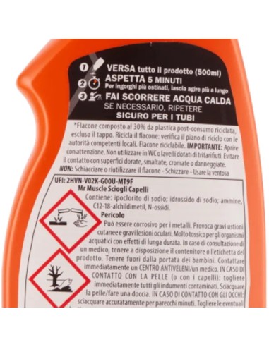 mr muscle sciogli capelli gel 500ml - libera gli scarichi da capelli e peli: tuttocasashop.it: pulizia e cura della casa