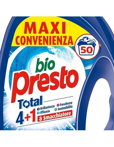 bio presto detersivo lavatrice liquido 50 lavaggi 2250ml - classico: tuttocasashop.it: prodotti per bucato e tessuti