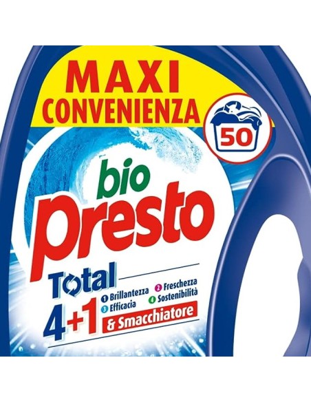 bio presto detersivo lavatrice liquido 50 lavaggi 2250ml - classico: tuttocasashop.it: prodotti per bucato e tessuti