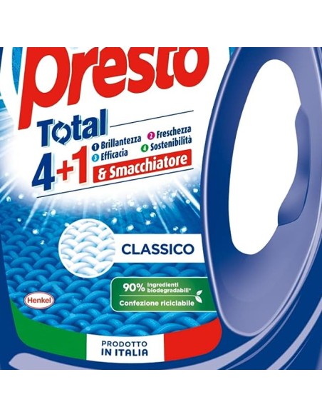 bio presto detersivo lavatrice liquido 50 lavaggi 2250ml - classico: tuttocasashop.it: prodotti per bucato e tessuti