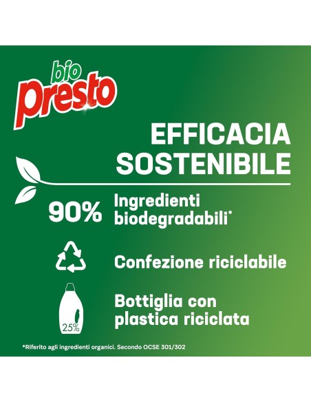 bio presto detersivo lavatrice liquido 50 lavaggi 2250ml - classico: tuttocasashop.it: prodotti per bucato e tessuti