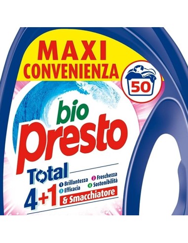bio presto detersivo lavatrice liquido 50 lavaggi 2250ml - color: tuttocasashop.it: prodotti per bucato e tessuti