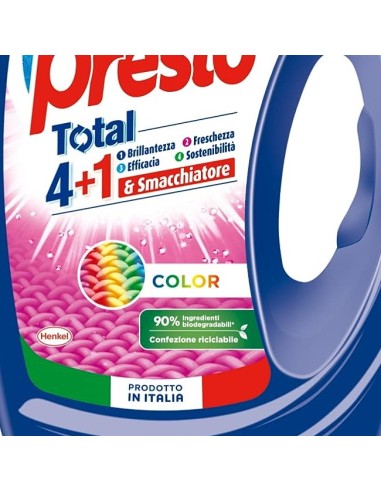 bio presto detersivo lavatrice liquido 50 lavaggi 2250ml - color: tuttocasashop.it: prodotti per bucato e tessuti