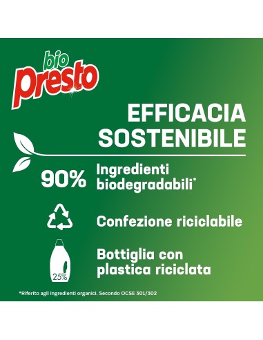 bio presto detersivo lavatrice liquido 50 lavaggi 2250ml - color: tuttocasashop.it: prodotti per bucato e tessuti