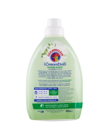 chanteclair ammorbidente concentrato - 50 lavaggi 1 litro - muschio bianco: tuttocasashop.it: prodotti per bucato e tessuti