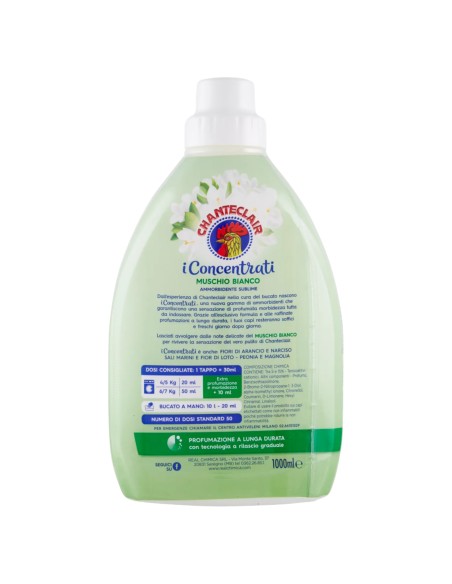 chanteclair ammorbidente concentrato - 50 lavaggi 1 litro - muschio bianco: tuttocasashop.it: prodotti per bucato e tessuti