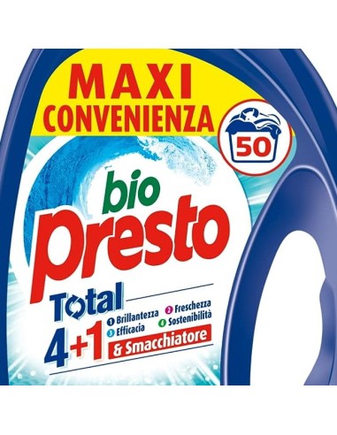 bio presto detersivo lavatrice liquido 50 lavaggi 2250ml - igiene: tuttocasashop.it: prodotti per bucato e tessuti