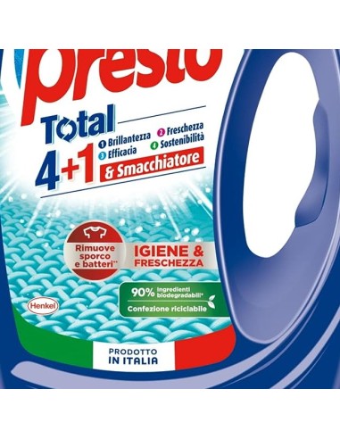 bio presto detersivo lavatrice liquido 50 lavaggi 2250ml - igiene: tuttocasashop.it: prodotti per bucato e tessuti