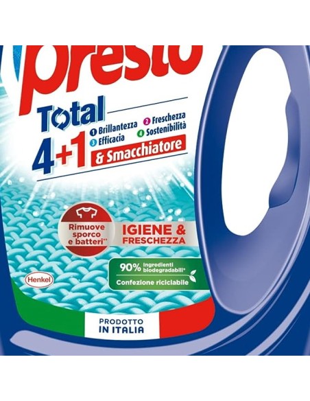 bio presto detersivo lavatrice liquido 50 lavaggi 2250ml - igiene: tuttocasashop.it: prodotti per bucato e tessuti