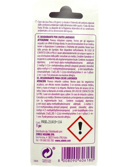 aria vera deodorante per auto - lavender: tuttocasashop.it: pulizia e cura della casa