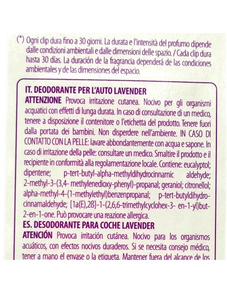 aria vera deodorante per auto - lavender: tuttocasashop.it: pulizia e cura della casa