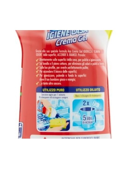 ace igiene casa crema gel 500ml - protezione per la casa con candeggina: tuttocasashop.it: pulizia e cura della casa