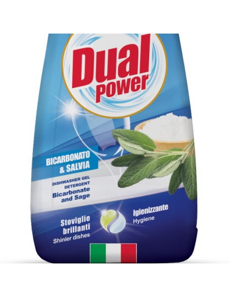 dual power detersivo gel lavastoviglie 660ml 33 lavaggi - bicarbonato salvia: tuttocasashop.it: pulizia e cura della casa