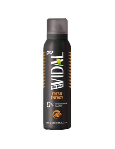 vidal deodorante spray - 150ml - for men energy fresh 48h: tuttocasashop.it: igiene e cura della persona