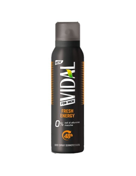vidal deodorante spray - 150ml - for men energy fresh 48h: tuttocasashop.it: igiene e cura della persona