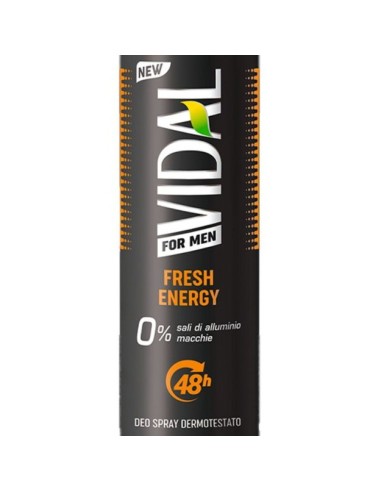 vidal deodorante spray - 150ml - for men energy fresh 48h: tuttocasashop.it: igiene e cura della persona