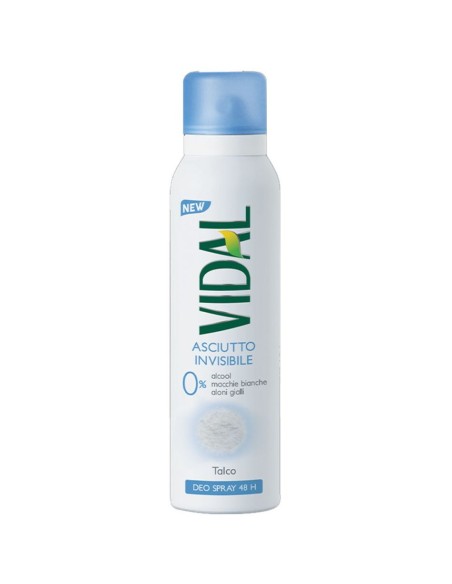 vidal deodorante spray - 150ml - talco 48h - asciutto invisibile: tuttocasashop.it: igiene e cura della persona