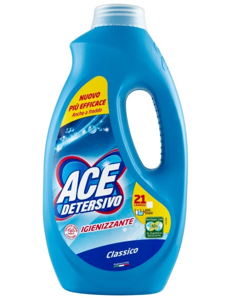 ace detersivo lavatrice liquido - 21 lavaggi - 1050ml - classico: tuttocasashop.it: prodotti per bucato e tessuti