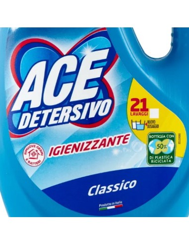 ace detersivo lavatrice liquido - 21 lavaggi - 1050ml - classico: tuttocasashop.it: prodotti per bucato e tessuti
