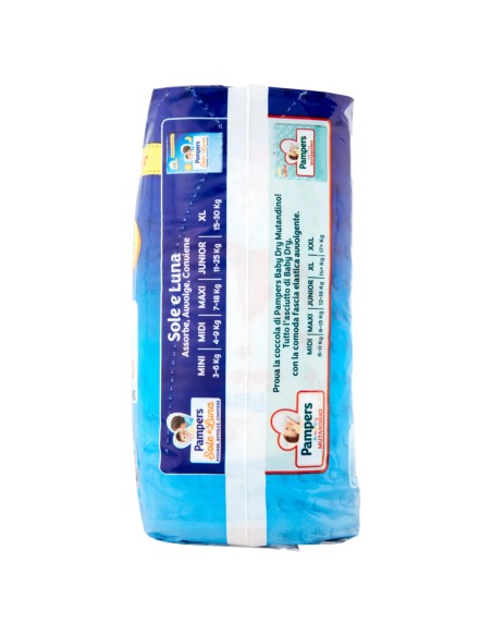 pampers sole e luna pannolini - taglia 5 junior 11-25kg - 15 pezzi: tuttocasashop.it: igiene e cura della persona