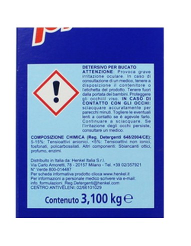 bio presto detersivo lavatrice in polvere fustone - 62 misurini - 3100g: tuttocasashop.it: prodotti per bucato e tessuti