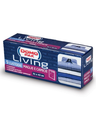 domopak living custodie 31x43cm - 9 pezzi - maglie e camicie: tuttocasashop.it: prodotti per bucato e tessuti
