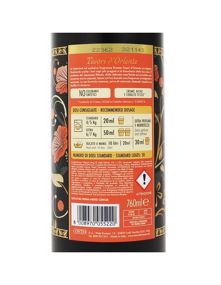 tesori d'oriente ammorbidente - 38 lavaggi 760ml - japanese tsubaki e peonia: tuttocasashop.it: prodotti per bucato e tessuti