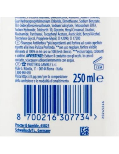 head & shoulders shampoo antiforfora 250ml - menthol fresh - mentolo: tuttocasashop.it: igiene e cura della persona