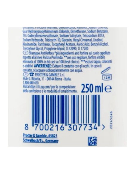 head & shoulders shampoo antiforfora 250ml - menthol fresh - mentolo: tuttocasashop.it: igiene e cura della persona