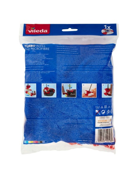 vileda 2in1 turbo smart ricambio mop microfibra lavapavimenti sistema rotant: tuttocasashop.it: pulizia e cura della casa