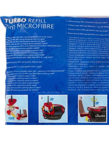 vileda 2in1 turbo smart ricambio mop microfibra lavapavimenti sistema rotant: tuttocasashop.it: pulizia e cura della casa